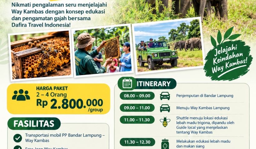 Paket Trip 1 Hari Way Kambas Lampung